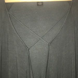 Long-Sleeved drop neckline, Cross Straps